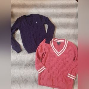 Vintage Ralph Lauren Polo Chaps 90s Y2K V neck Sweater Lot of 2